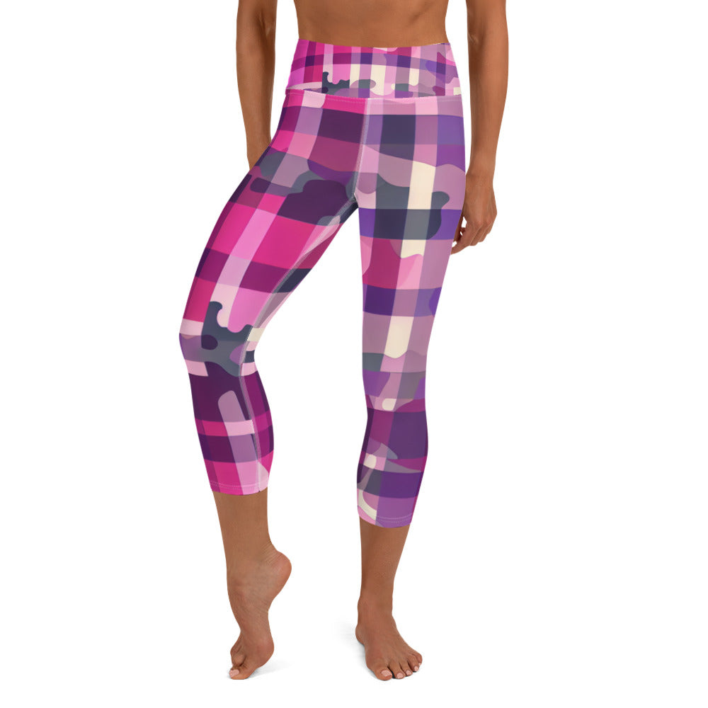 36 Wholesale Mopas Ladies Capri Yoga Leggings Pink And Black - at 
