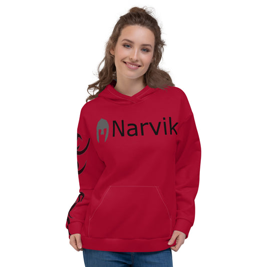 Narvik AOP Hoodie v 14 Tatoo - Purpurrot