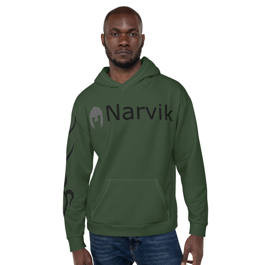 Narvik AOP Hoodie v 14 Tatoo - Alpingrün