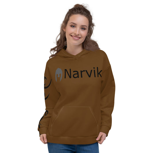 Narvik AOP Hoodie v 14 Tatoo - Brown