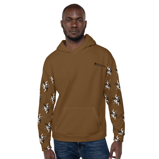 Narvik AOP Hoodie v 12 - Brown