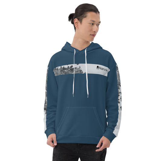 Narvik AOP Hoodie v 8 - Pale Navy