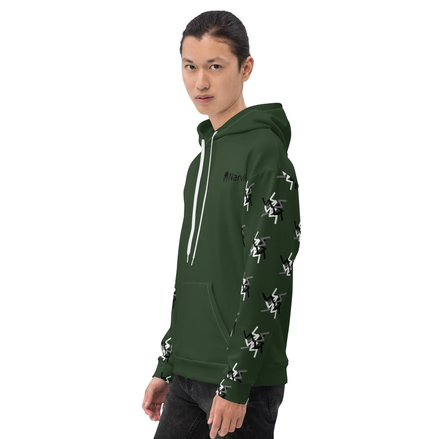 Narvik AOP Hoodie v 12 - Alpine Green