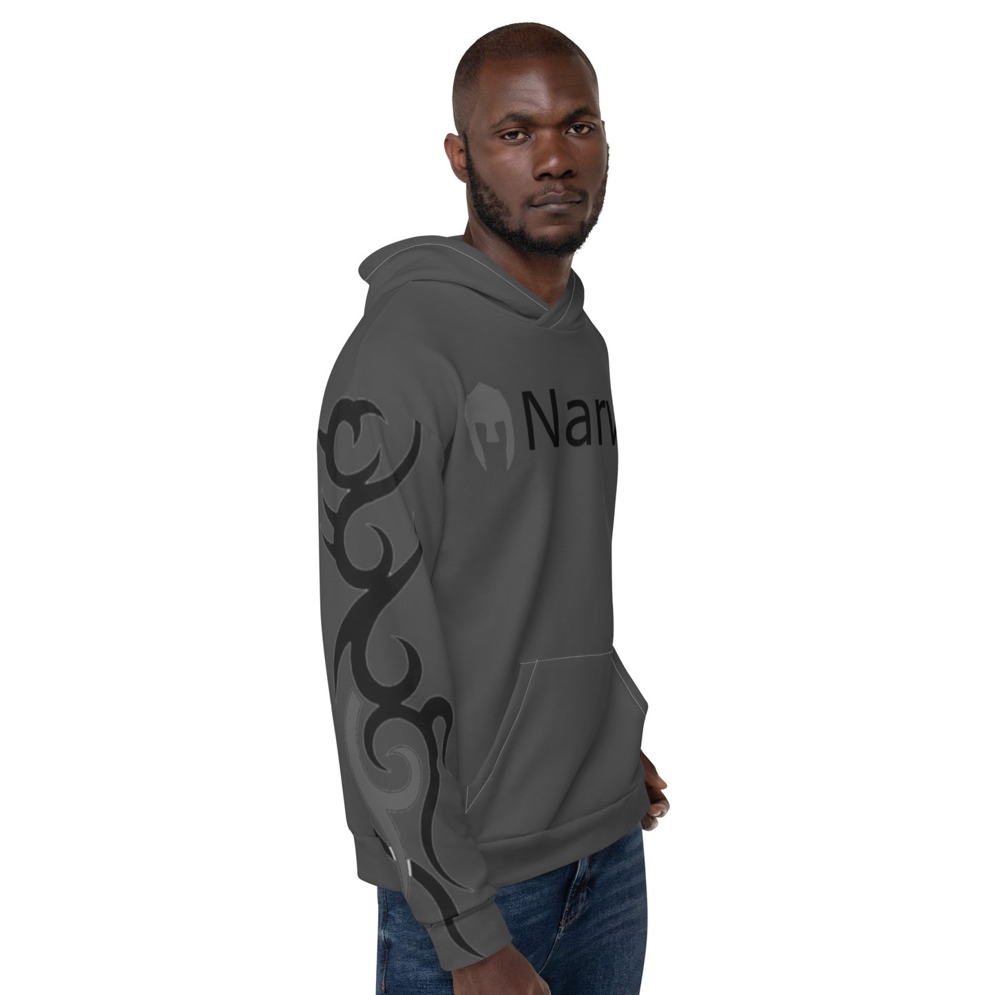 Narvik AOP Hoodie v 14 Tatoo - Schiefer